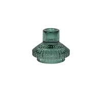 Talking Tables Sage Green Glass Candlestick Holder | Ribbed Taper Candle Stand for Christmas Table, Dinner Party, Wedding, Home Decor