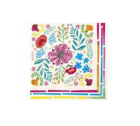 Talking Tables x 20 Serviettes en papier colorées à motifs floraux Boho, Serviettes jetables pour anniversaire, barbecue, pique-nique, fête Encanto, party du thé, restauration, vaisselle 33 x 33 cm
