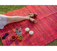 Talking Tables Tapis imperméable pour intérieur ou extérieur Boho Spice. Size 120xm x 180cm Rouge