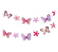 Talking Tables Tilly & Tigg Guirlande de fanions en forme de papillon Violet et rose 3,5