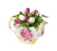 Talking Tables Tea Party Floral Vintage Vase Théière Décoration| Centre de table fleur| Vraiment délicieux| Pour anniversaire ou Garden Party, Baby Shower, mariage, thé de l'après-midi, anniversaire