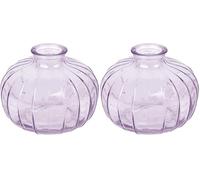 Talking Tables Vase Soliflore en Verre Lilas pour Fleurs Décoration Élégante Centre de Table Mariage Rebord de Fenêtre Fêtes Jardin Dîner d'Été Cheminée Cadeau Hauteur 8 cm (Lot de 2)