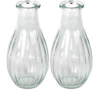 Talking Tables Vase Soliflore en Verre Transparent pour Fleurs Décoration Élégante Centre de Table Mariage Rebord de Fenêtre Fêtes Jardin Dîner d'Été Cheminée Cadeau Hauteur 14 cm (Lot de 2)