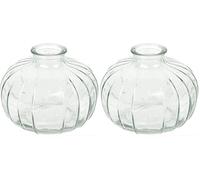 Talking Tables Vase Soliflore en Verre Transparent pour Fleurs Décoration Élégante Centre de Table Mariage Rebord de Fenêtre Fêtes Jardin Dîner d'Été Cheminée Cadeau Hauteur 8 cm (Lot de 2)