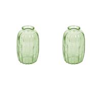 Talking Tables Vase Soliflore en Verre Vert pour Fleurs Décoration Élégante Centre de Table Mariage Rebord de Fenêtre Fêtes Jardin Dîner d'Été Cheminée Cadeau Hauteur 12 cm (Lot de 2)
