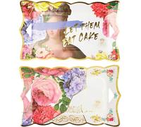 Talking Tables service floraux vraiment succulents | Pack de 4 plateaux de nourriture jetables pour le thé de l'après-midi, anniversaire, fête des mères, thème Bridgerton, TS10-PLATTER