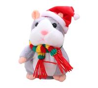 Talking Toys, Sound Recording Hamster Plush Interactive Toy, Automatic Shaking Head Polde Doll with Hat and Swarf Electronic Pet pour le jeu de famille Night Children Girls Boys Birthday Playroom