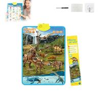 Talking Wall Chart for Kids - English & Spanish, Learning Poster with Songs, ABCs, Numbers, Animal Words Piano, Bilingual Toys with Interactive Touch Buttons for Toddlers 1-6 (Dinosaur)