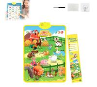 Talking Wall Chart for Kids - English & Spanish, Learning Poster with Songs, ABCs, Numbers, Animal Words Piano, Bilingual Toys with Interactive Touch Buttons for Toddlers 1-6 (Farm)