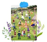 Talking Wall Charts for Kids - Bilingual English & Spanish Learning Poster with ABCs, Numbers, Animal Words, Songs & Interactive Touch Buttons, Toddler 1-6 Years (Occupation)