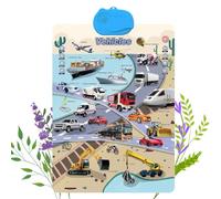 Talking Wall Charts for Kids - Bilingual English & Spanish Learning Poster with ABCs, Numbers, Animal Words, Songs & Interactive Touch Buttons, Toddler 1-6 Years (Transportation)