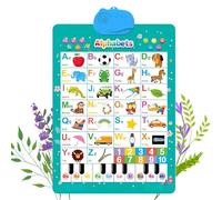 Talking Wall Charts for Kids - Bilingual English & Spanish Learning Poster with ABCs, Numbers, Animal Words, Songs & Interactive Touch Buttons, Toddler 1-6 Years (ABC)