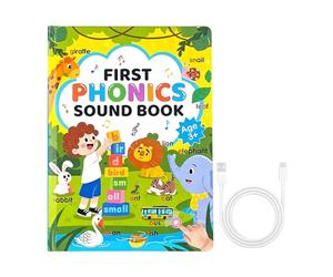 Talking Word Book, Phonics Learning Toy, Interactive Reading Device, Educational Music Book Improving Vocabulary Pronunciation Literacy Skills for Children Preschoolers Boys Girls Classroom Home