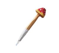 TALKLEK 1 stylo à encre gel en bois sculpté à la main avec 3 recharges | Champignon orange, stylo créatif fait à la main pour l'école et le bureau, stylo d'écriture fantaisie amusant, style cadeau