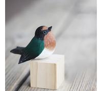 TALKLEK Figurine d'hirondelle en bois sculpté à la main - Petite hirondelle en bois pour décoration de maison