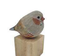 TALKLEK Figurines d'oiseau en bois sculptées à la main, statue créative de petit oiseau pour décoration d'intérieur, cadeau d'oiseaux pour les amateurs d'oiseaux (pignon zébré gris)