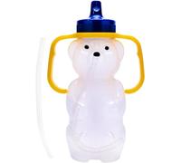 Talktools Honey Bear Drinking Cup with 2 Flexible Straws - Includes Instructions - Spill-proof Lid by TalkTools
