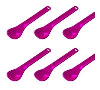 TalkTools Lot de 6 cuillères magenta bumpy | Ustensiles auto-alimentation en silicone pour enfants et tout-petits | Encourage la fermeture des lèvres | Conscience buccale | Normaliser l'acceptation de