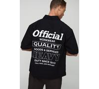 Tall - Chemise à manches courtes et broderie - Official homme - noir - L, noir