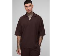 Tall - Chemise oversize à col V homme - brun - L, brun
