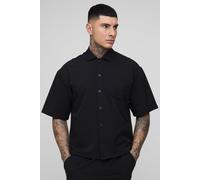 Tall - Chemise oversize technique à manches courtes homme - noir - M, noir