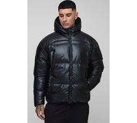 Tall High Shine Hooded Quilted Puffer In Black homme - noir - XL, noir