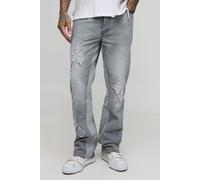 Tall - Jean flare slim à empiècement contrastant homme - gris - 32, gris