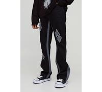 Tall - Jean flare slim à empiècement contrastant homme - noir - 34, noir