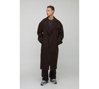 Tall Oversized Double Breasted Trench Overcoat in Chocolate homme - brun - M, brun