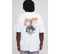 Tall Oversized Homme Western Print T-Shirt homme - blanc - 2XL, blanc
