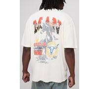 Tall Oversized Man Western Graphic T-Shirt homme - ecru - 2XL, ecru