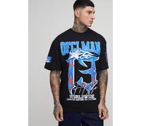 Tall Oversized OFCLMAN Varsity Print T-Shirt homme - noir - M, noir
