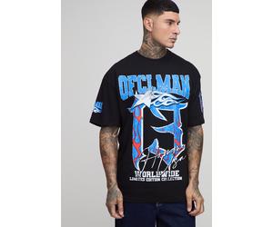 Tall Oversized OFCLMAN Varsity Print T-Shirt homme - noir - M, noir