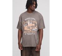 Tall Oversized Texas Western Print T-Shirt homme - brun - 2XL, brun
