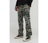 Tall - Pantalon flare skinny à bords bruts et imprimé camouflage homme - 34, camo