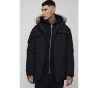 Tall - Parka à capuche en en synthétique homme - noir - L, noir