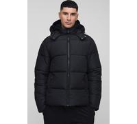 Tall Regular Fit Hooded Matte Puffer Jacket in Black homme - noir - M, noir
