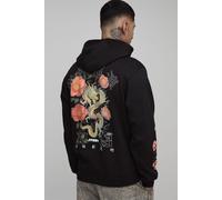 Tall Regular Fit Man Script Dragon Blossom Print Hoodie homme - noir - 2XL, noir