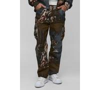 Tall Renaissance Tapestry Stacked Straight Fit Cargo Trousers homme - multicolore - 30, multicolore