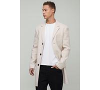 Tall Single Breasted Wool Look Regular Fit Overcoat in Beige homme - XL, beige