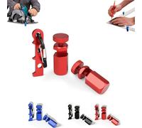 Tall Stair Gauges for Framing Square - Aluminum Hexagonal Stable Lock with Holder & Hook - 2-Piece Anti-Wobble Stair Jig for Rafter Layout, Circular Saw Guide & Woodworking (Red)