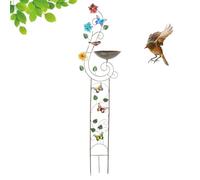 Tall Standing Bird Bath with Stake, Decorative Plant Support Water Feeder, 56.3x14.17x8.86 inches Artistic Garden Art for Courtyard, Lawn, Patio, Outdoor Landscape Decoration
