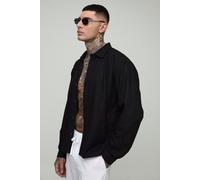 Tall - Surchemise oversize épaisse en lin homme - noir - M, noir