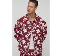 Tall - Surchemise oversize fleurie homme - rouge - M, rouge