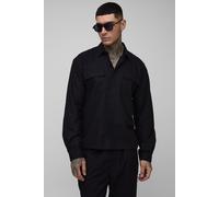 Tall - Surchemise oversize synthétique à manches longues homme - noir - M, noir