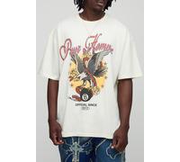 Tall - T-shirt oversize à imprimé aigle homme - ecru - S, ecru