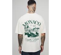 Tall - T-shirt oversize à imprimé Monaco homme - ecru - L, ecru