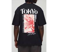 Tall - T-shirt oversize à imprimé Tokyo homme - noir - XL, noir