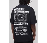 Tall - T-shirt oversize délavé à imprimé Transformers homme - noir - L, noir