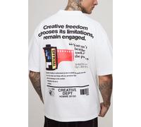 Tall - T-shirt oversize imprimé Creative Freedom homme - blanc - 2XL, blanc